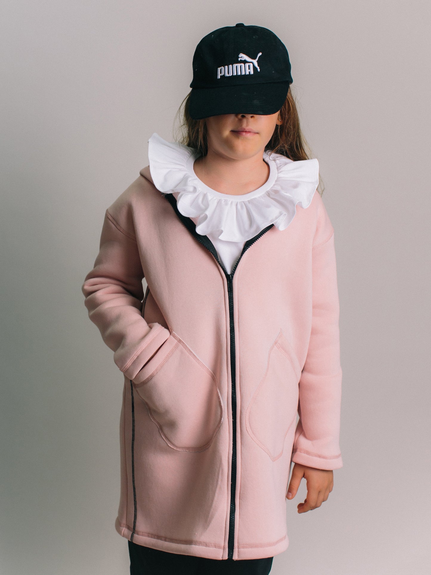 CHAQUETA LARGA FELPA NEOPRENO ROSA