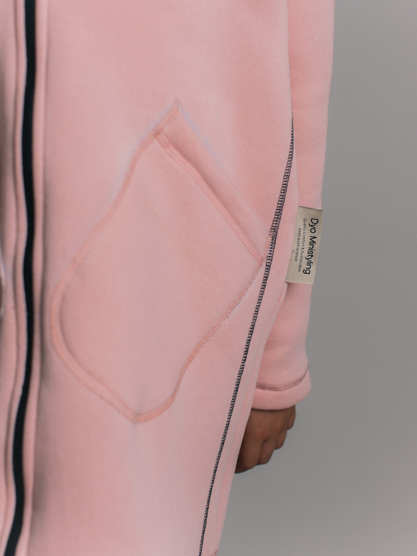 CHAQUETA LARGA FELPA NEOPRENO ROSA