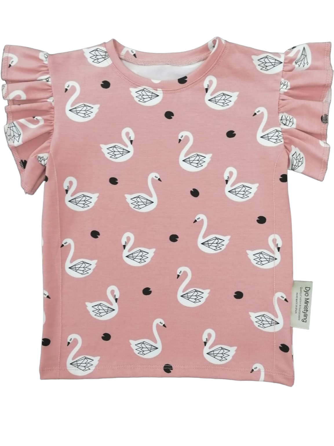 CAMISETA TIRANTES CON VOLANTE CISNES