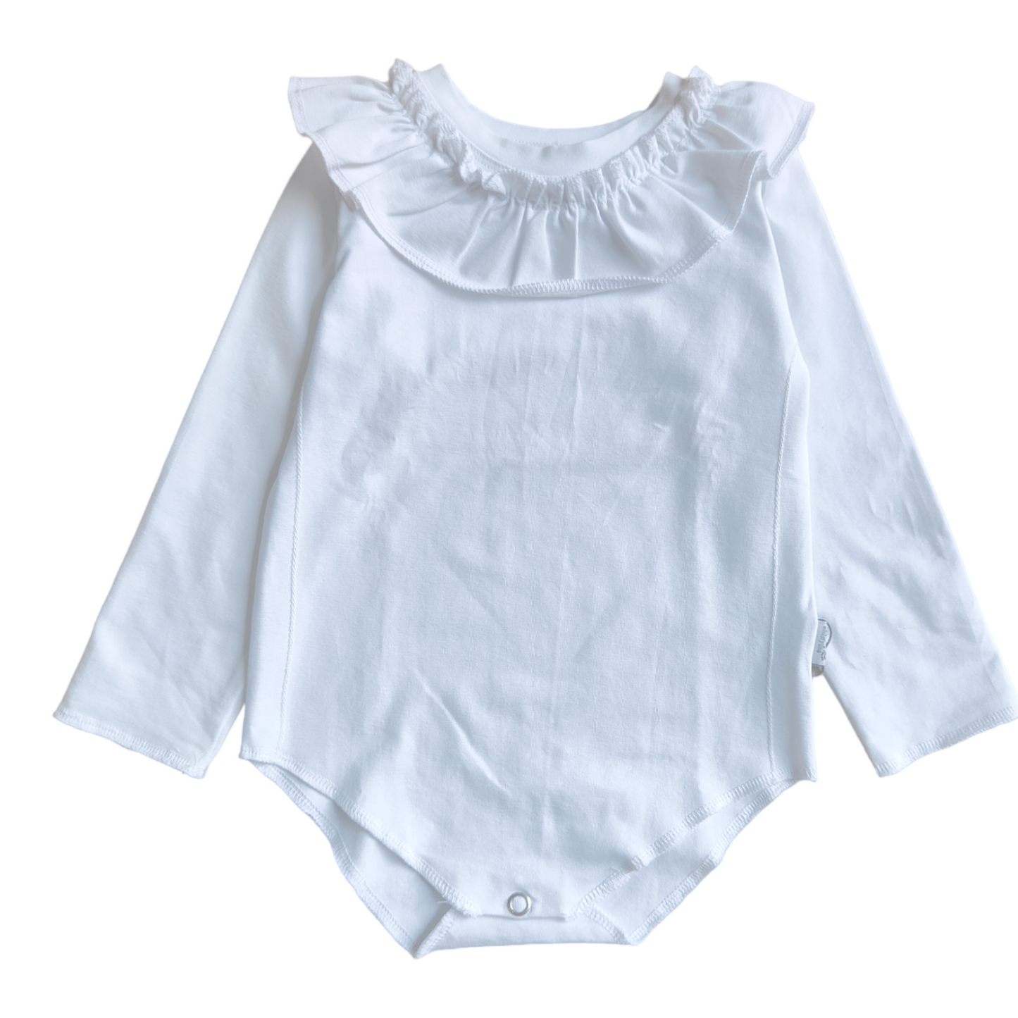 BODY BEBÉ BLANCO CON CUELLO VOLANTE