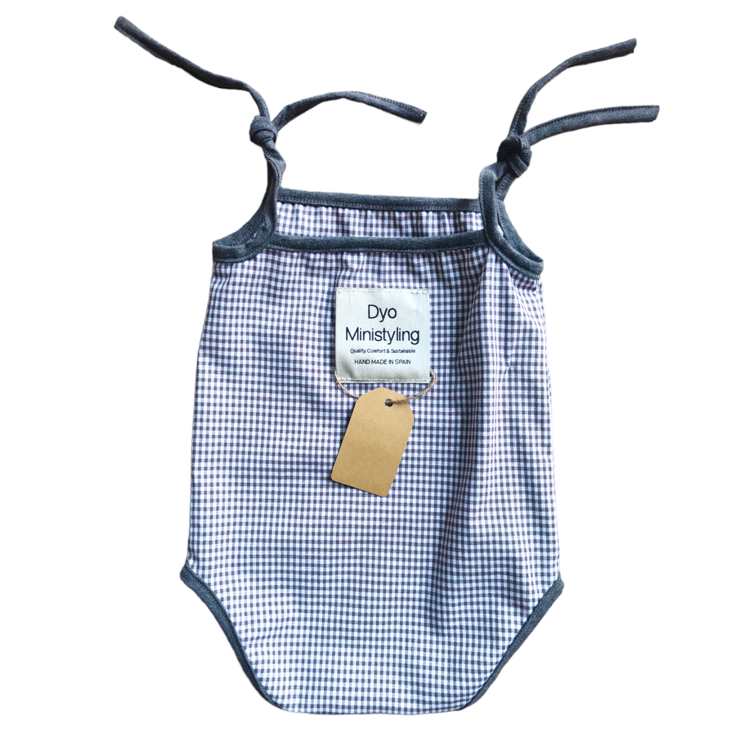 BODY BEBÉ CUADROS GRIS