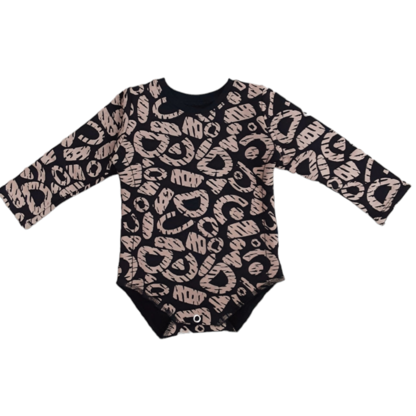 BODY FELPA NEGRO ESTAMPADO NUDE