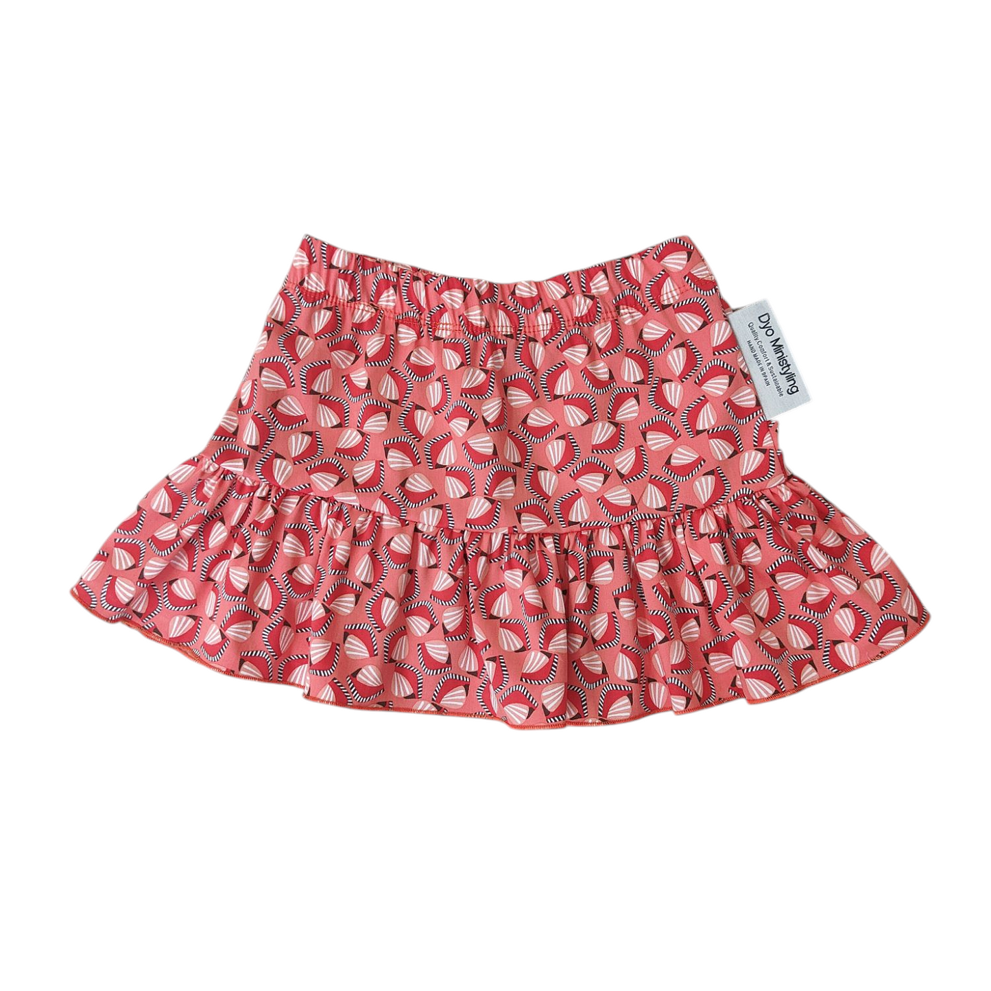 FALDA CONCHAS VOLANTES CORAL