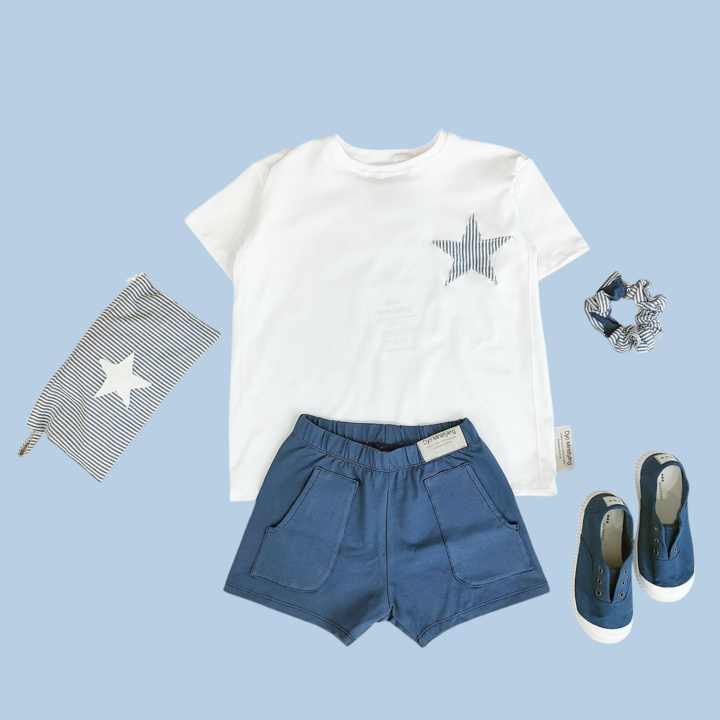 CAMISETA BLANCA ESTRELLA RAYAS