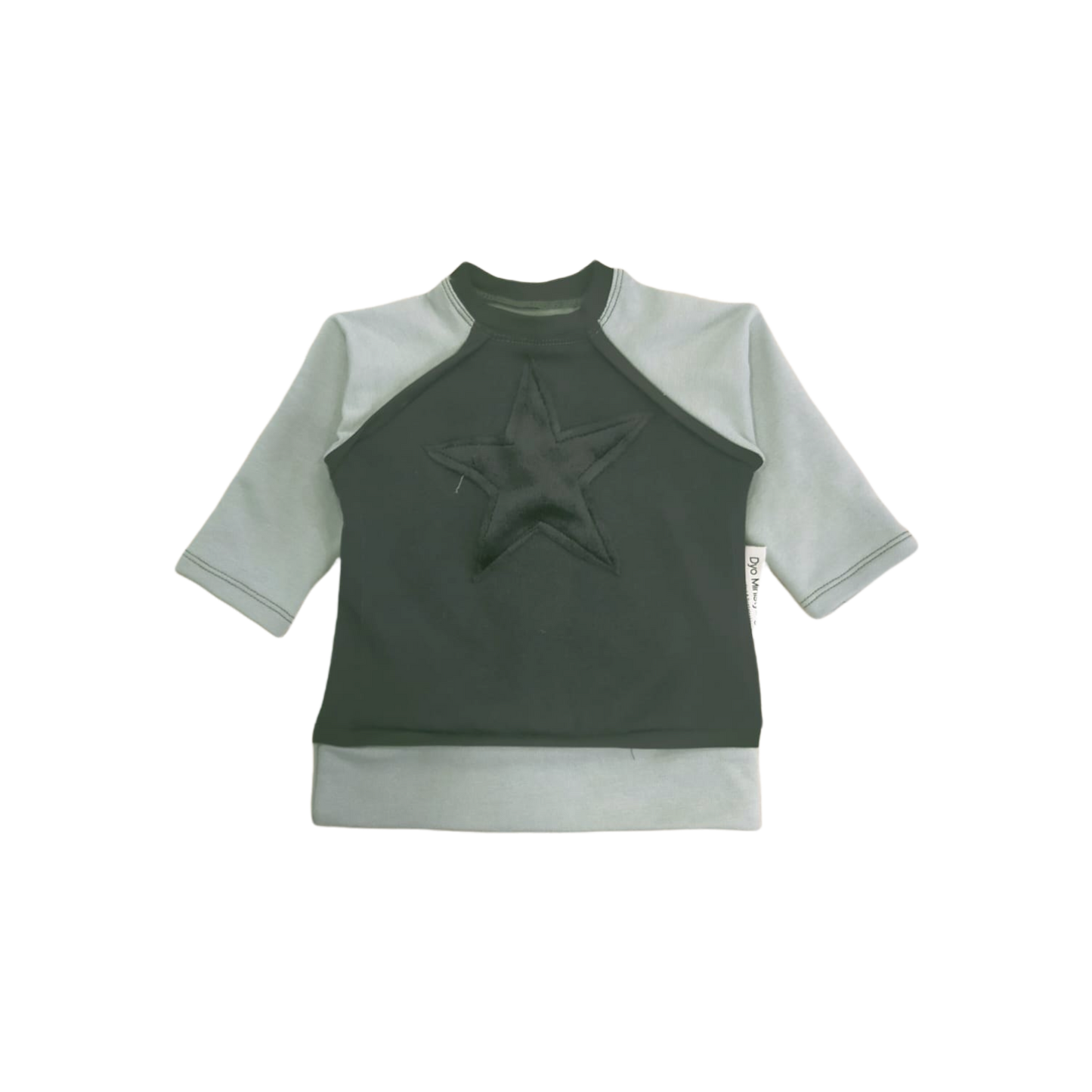 FELPA BEBÉ NEGRA/VERDE MENTA