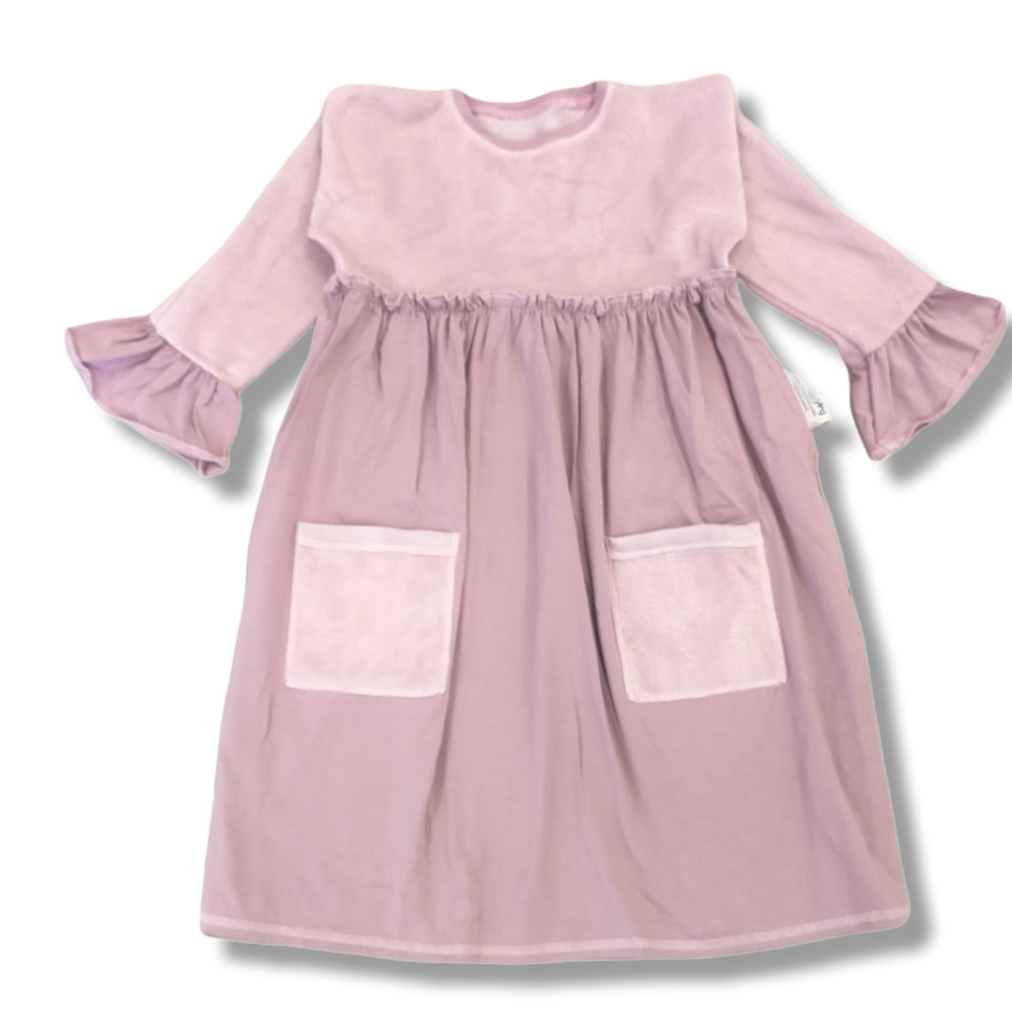 VESTIDO VOLANTE DE NIÑA COLOR ROSA NUDE