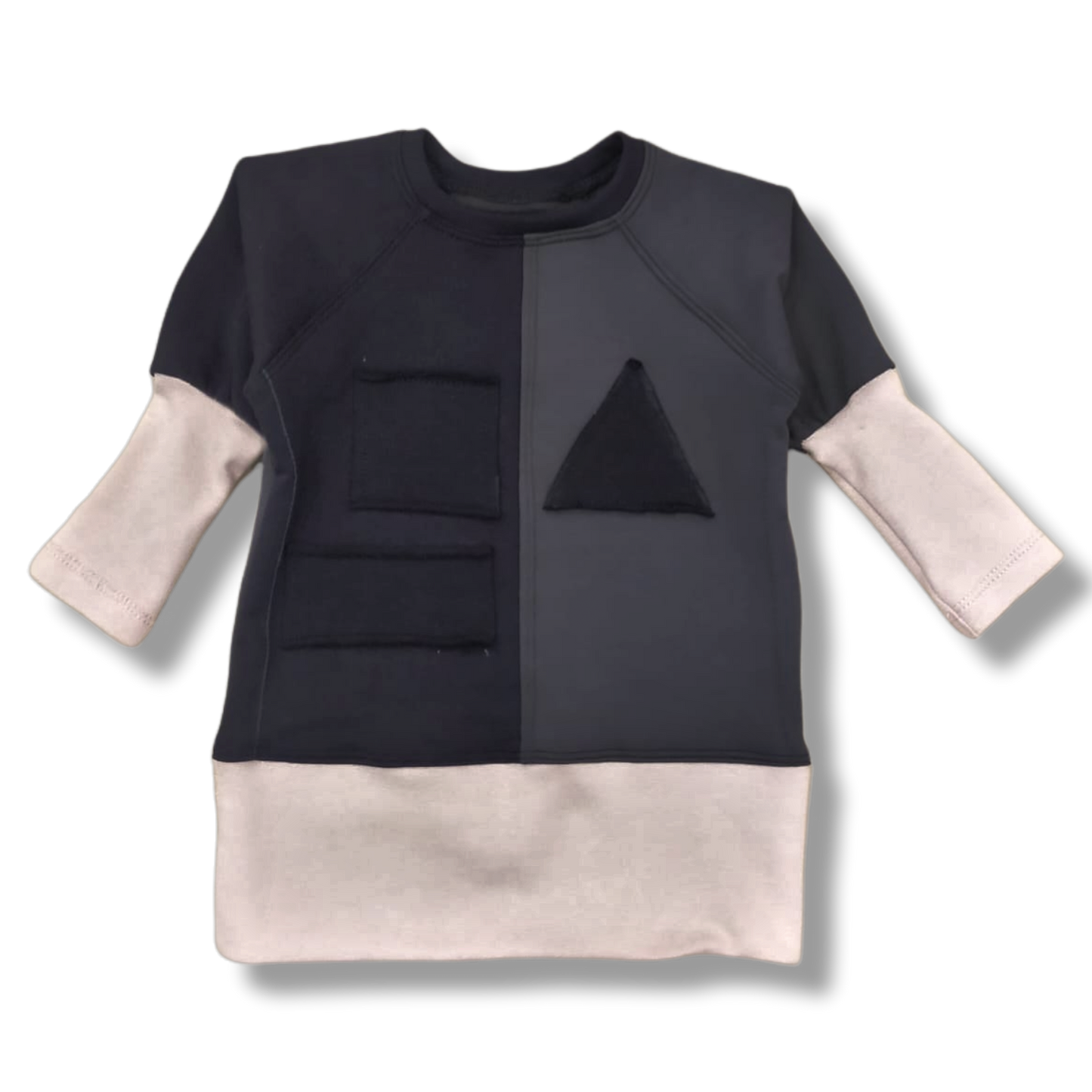 FELPA GRIS, NEGRA Y BEIGE