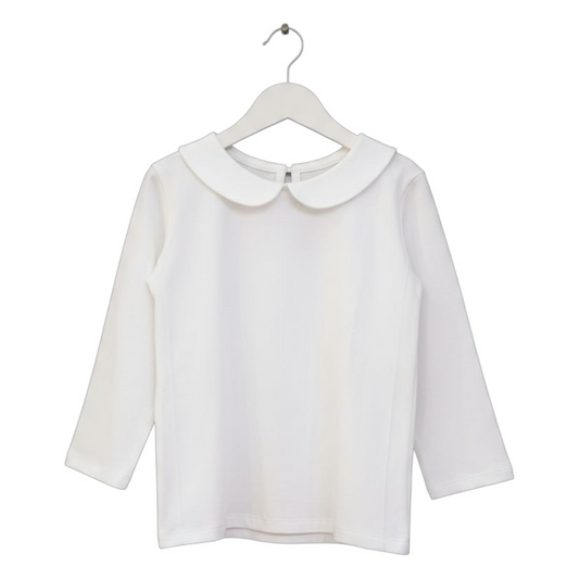 CAMISETA BLANCA MANGA LARGA CUELLO BEBE