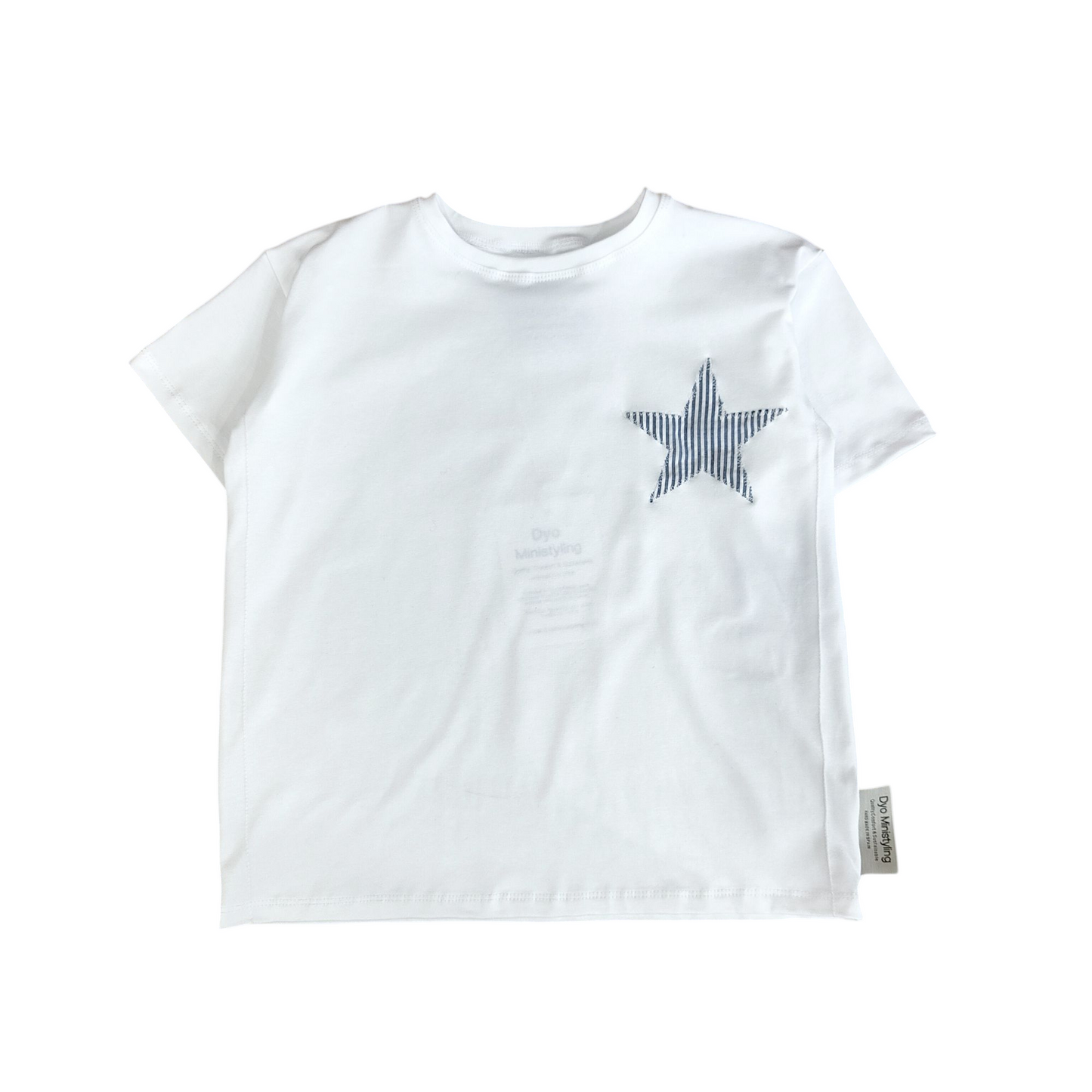 CAMISETA BLANCA ESTRELLA RAYAS