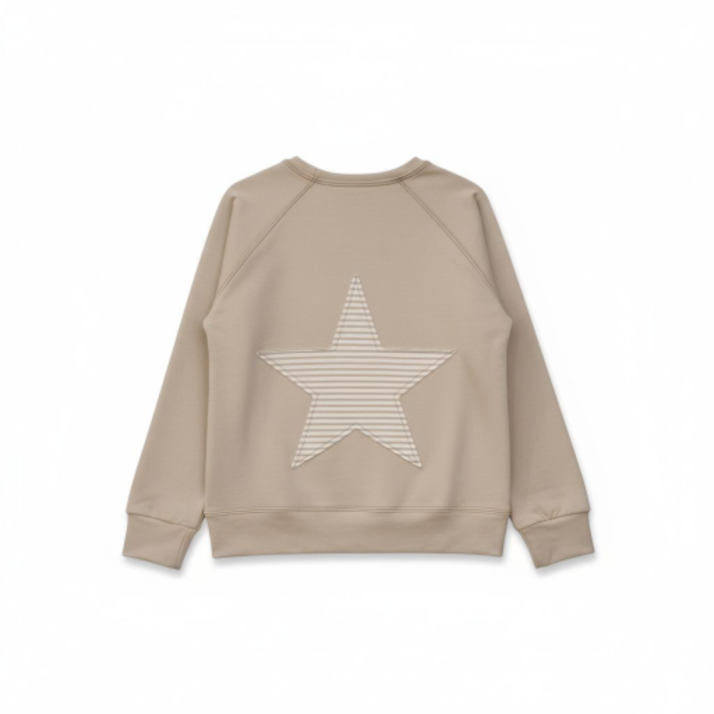 FELPA BEIGE ESTRELLA RAYAS