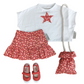 FALDA CONCHAS VOLANTES CORAL