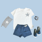 CAMISETA BLANCA ESTRELLA RAYAS