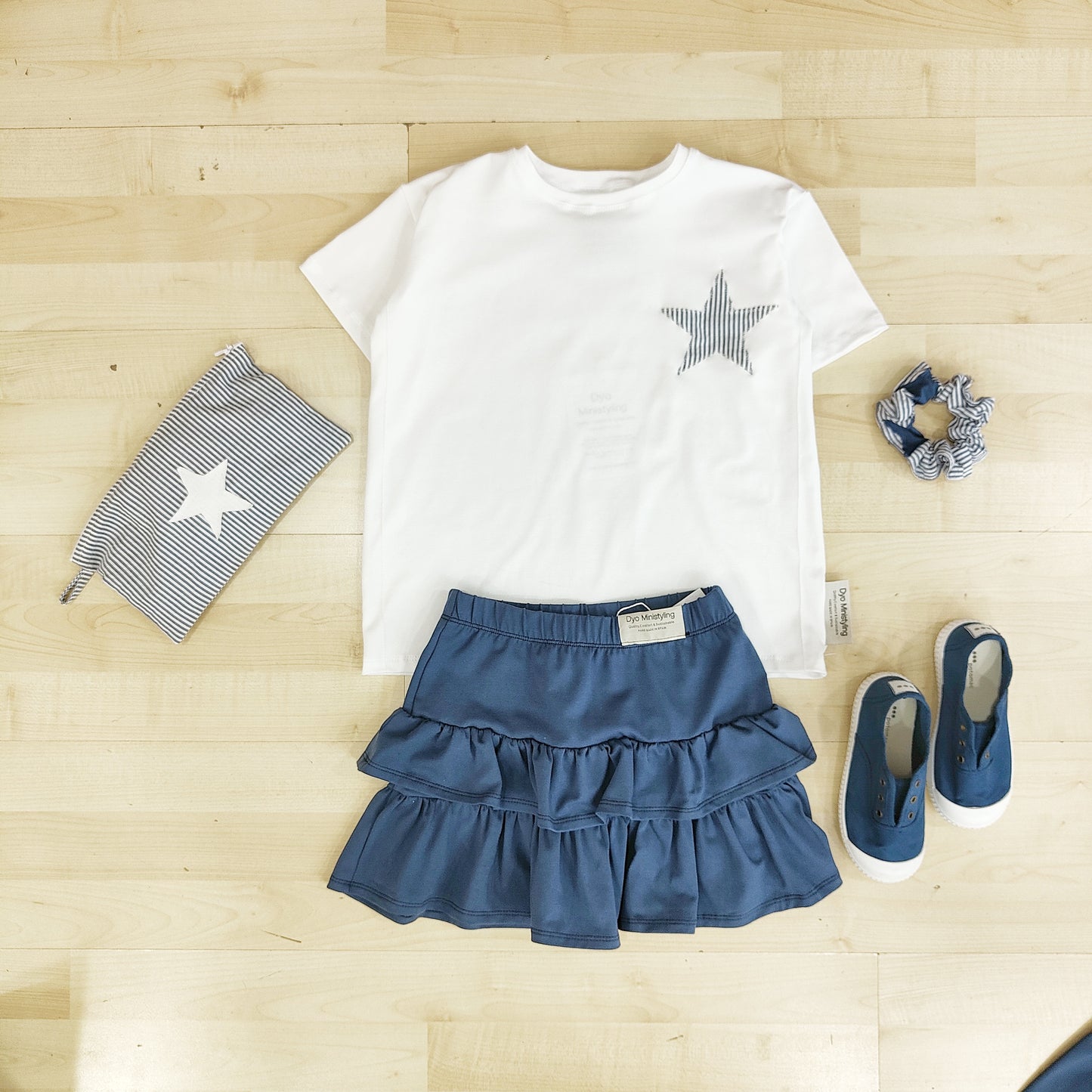 FALDA AZUL VOLANTES