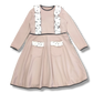 VESTIDO FELPA BEIGE CON VOLANTES EN LUNARES