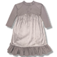 VESTIDO ESTRELLA DE NIÑA CON VOLANTE DE COLOR TOPO