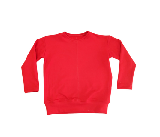Felpa roja infantil/ Diseño ecológico y sostenible/ Moda infantil