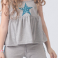 CAMISETA TIRANTES GRIS ESTRELLA AZUL
